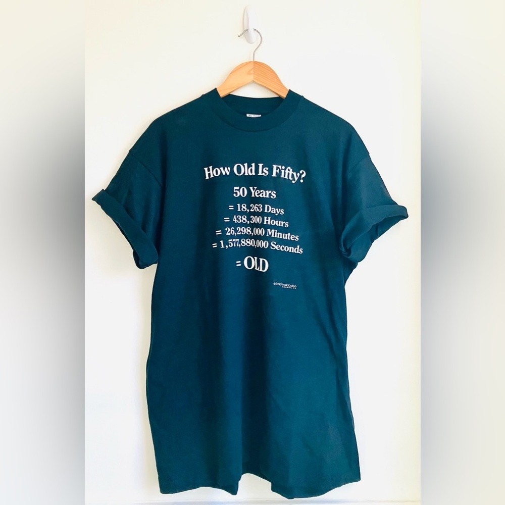 Vtg 90s FIFTY YEARS OLD 50th Half Century Birthday Funny Tee T-Shirt Gift Idea - Picture 3 of 3